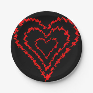 Plato De Papel Corazón de amor