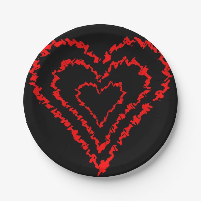 Plato De Papel Corazón de amor (Anverso)