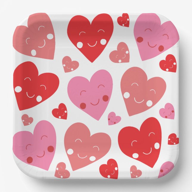 Plato De Papel Corazón de Amor (Anverso)