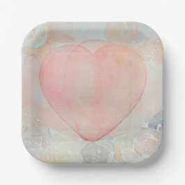 Plato De Papel Corazón de diosa pintado a mano