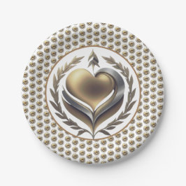 Plato De Papel Corazón de la libertad