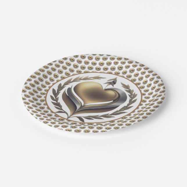 Plato De Papel Corazón de la libertad (Angular)