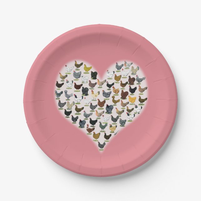 Plato De Papel Corazón de pollo (Anverso)
