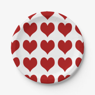 Plato De Papel Corazón de San Valentín