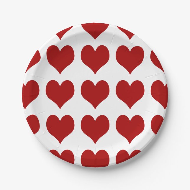 Plato De Papel Corazón de San Valentín (Anverso)