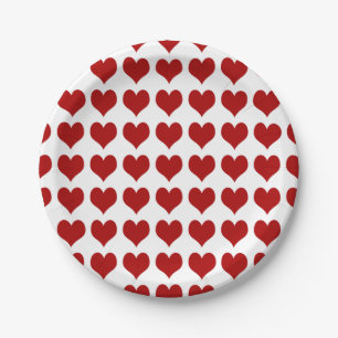 Plato De Papel Corazón de San Valentín
