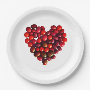 Plato De Papel Corazón de tomates