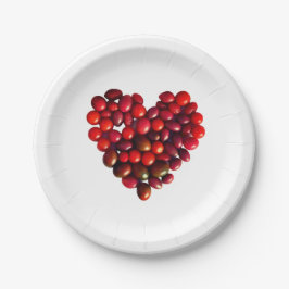 Plato De Papel Corazón de tomates