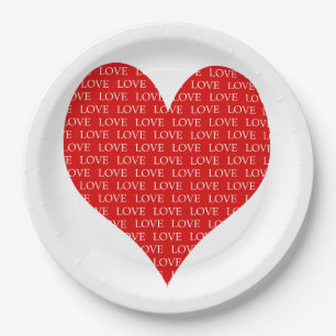 Plato De Papel Corazón del Día de San Valentín