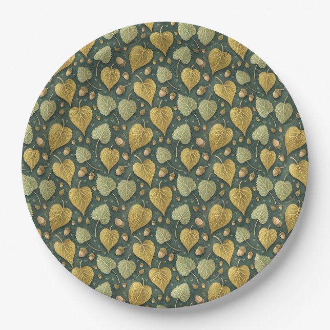 Plato De Papel Corazón Del Otoño  (Anverso)