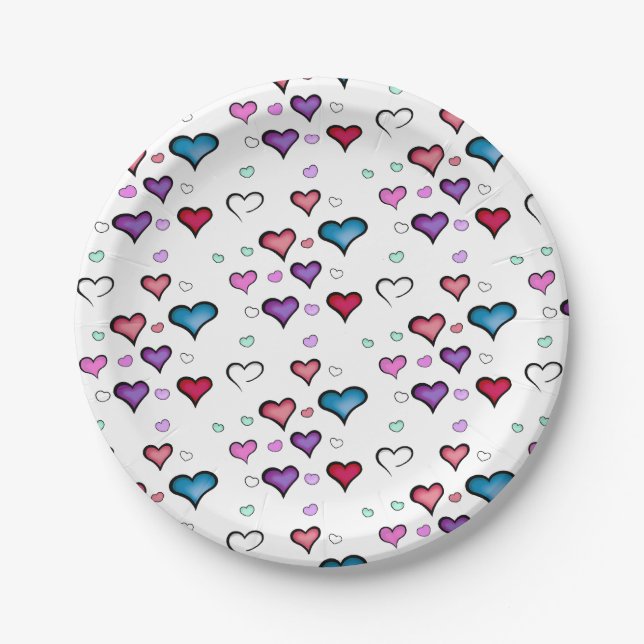 Plato De Papel corazón el día de San Valentín (Anverso)