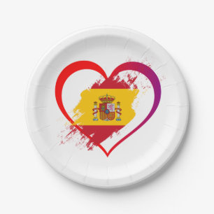 Plato De Papel Corazón español