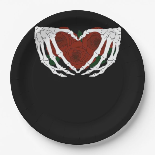 Plato De Papel Corazón esquelético (Anverso)
