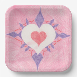Plato De Papel Corazón Hermoso
