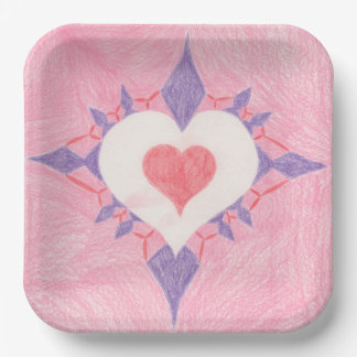 Plato De Papel Corazón Hermoso