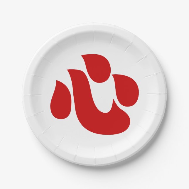 Plato De Papel Corazón Kanji Japonés: 【Shin/Kokoro|心 (Anverso)