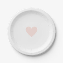 Plato De Papel Corazón Rosa