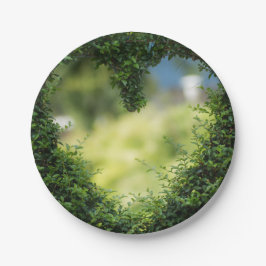 Plato De Papel Corazón Topiario Verde
