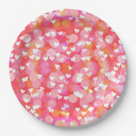 Plato De Papel Corazones