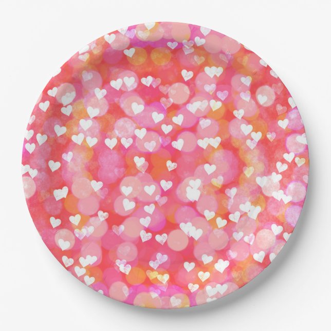 Plato De Papel Corazones (Anverso)