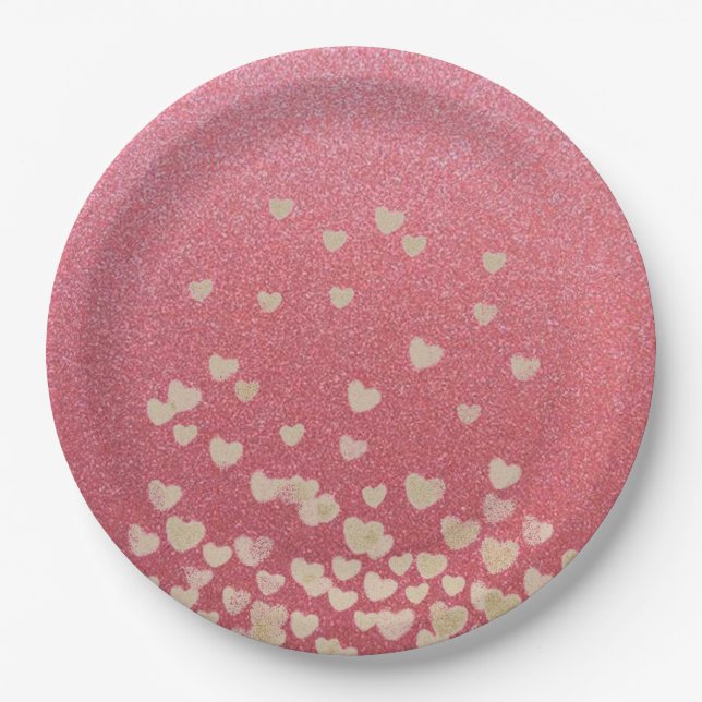 Plato De Papel Corazones (Anverso)