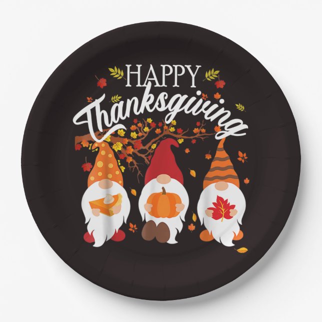 Plato De Papel Corazones Agradecidos & Caprichos de Otoño (Anverso)
