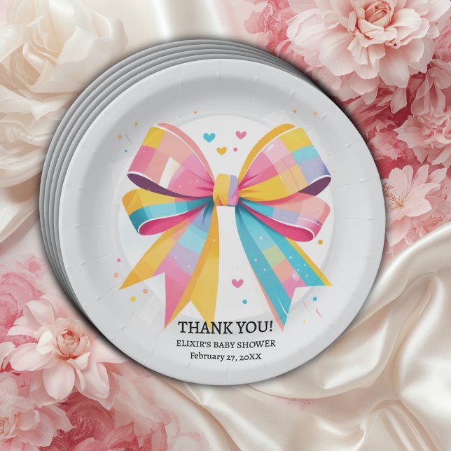 Plato De Papel Corazones arcoiris doblan Baby Shower (Subido por el creador)