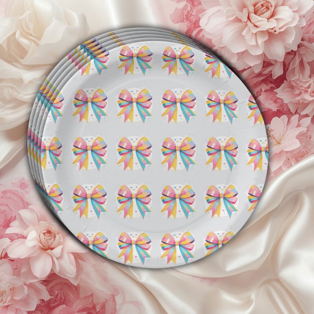 Plato De Papel Corazones arcoiris doblan Baby Shower (Subido por el creador)