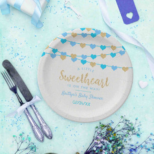 Plato De Papel Corazones de amor colgantes Pequeño amor Baby Show