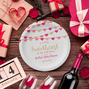 Plato De Papel Corazones de amor colgantes Pequeño amor Baby Show