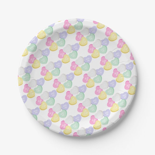 Plato De Papel Corazones de Día de San Valentín dulce (Anverso)