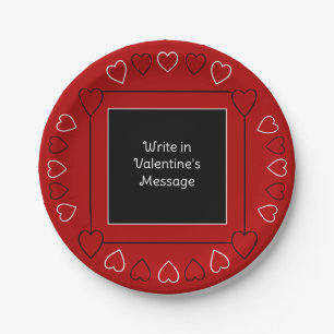 Plato De Papel Corazones Lindos del Día de San Valentín Agregan M