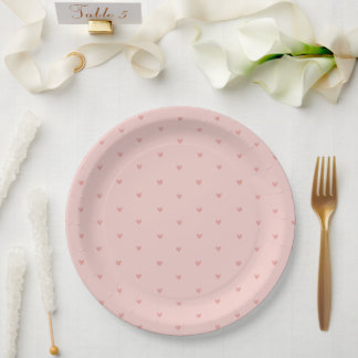 Plato De Papel Corazones Pastel Rosa Lindos