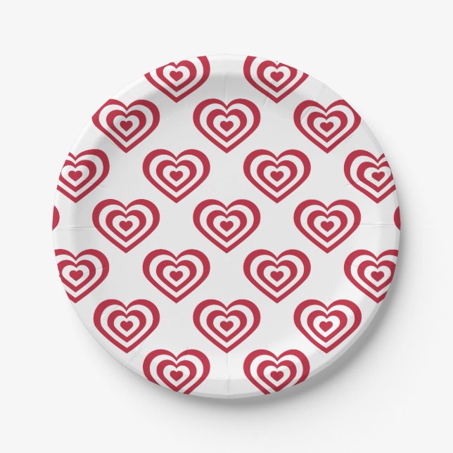 Plato De Papel Corazones rojos (Anverso)