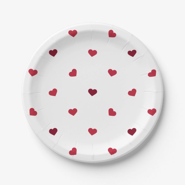 Plato De Papel Corazones rojos (Anverso)