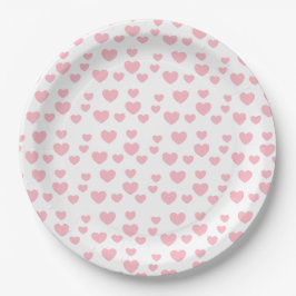 Plato De Papel Corazones rosados