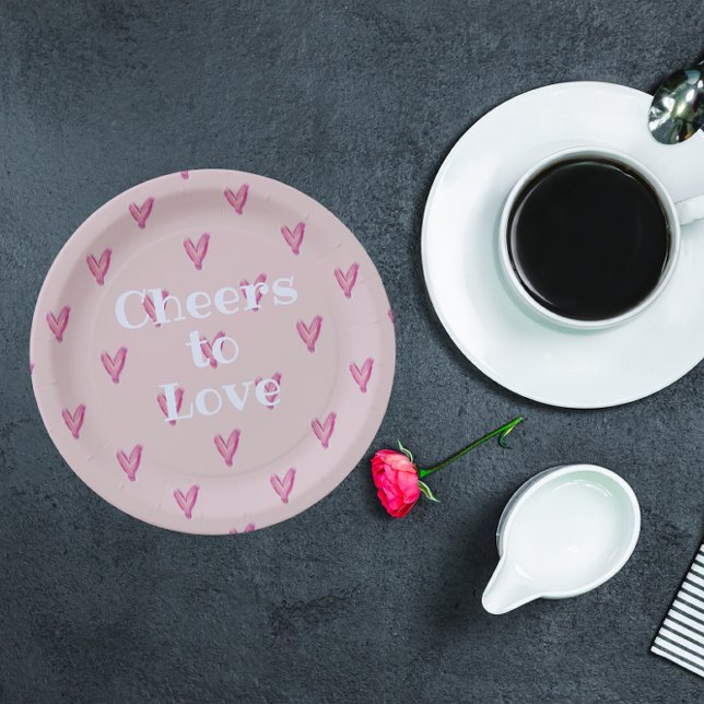 Plato De Papel Corazones rosados (Subido por el creador)