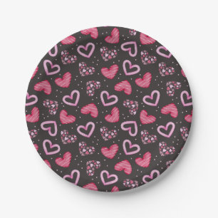 Plato De Papel Corazones y Amor