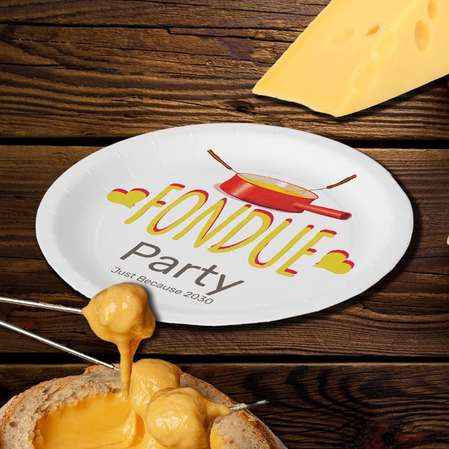 Plato De Papel Corazones y olla de Fondue - fiesta (Subido por el creador)