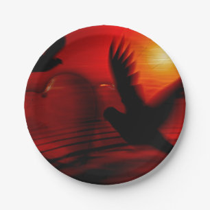 Plato De Papel Corazones y Palomas