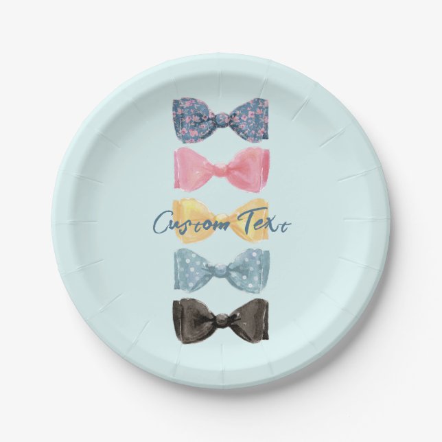 Plato De Papel Corbatas de lazo personalizadas (Anverso)