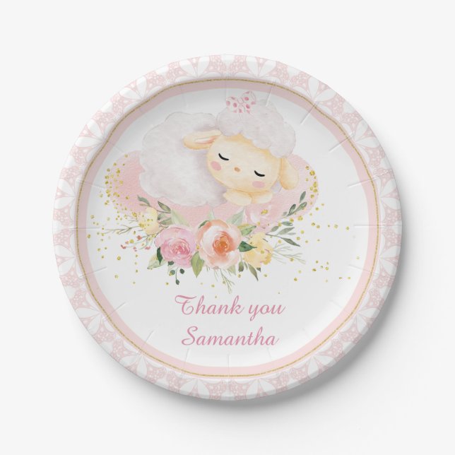 Plato De Papel Cordero personalizado (Anverso)