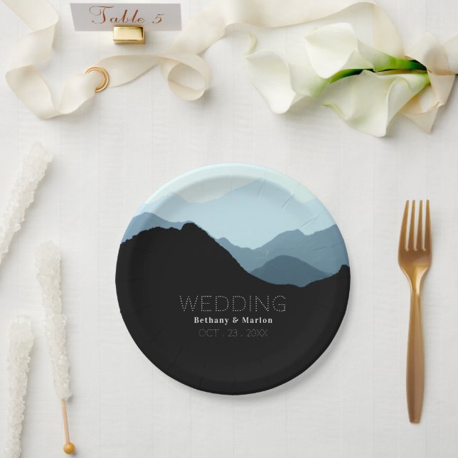 Plato De Papel Cordillera Azul, Boda Ruso (Boda)