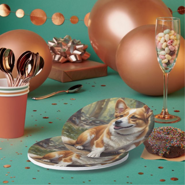 Plato De Papel Corgi (Multi)