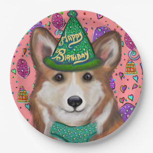 PLATO DE PAPEL CORGI GALÉS DE PEMBROKE