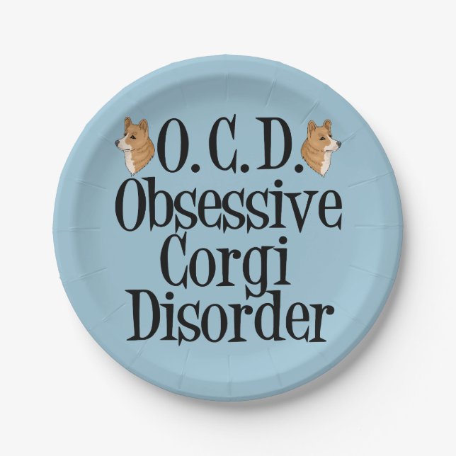 Plato De Papel Corgi Obssed (Anverso)