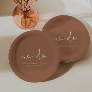 Plato De Papel CORIANDER Boho Naranja quemado Boda de óxido
