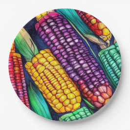 Plato De Papel Corn indio
