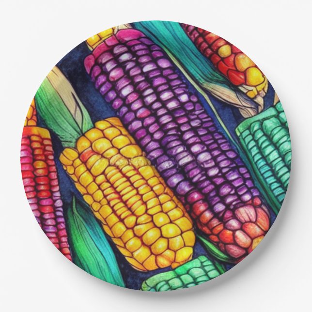 Plato De Papel Corn indio (Anverso)
