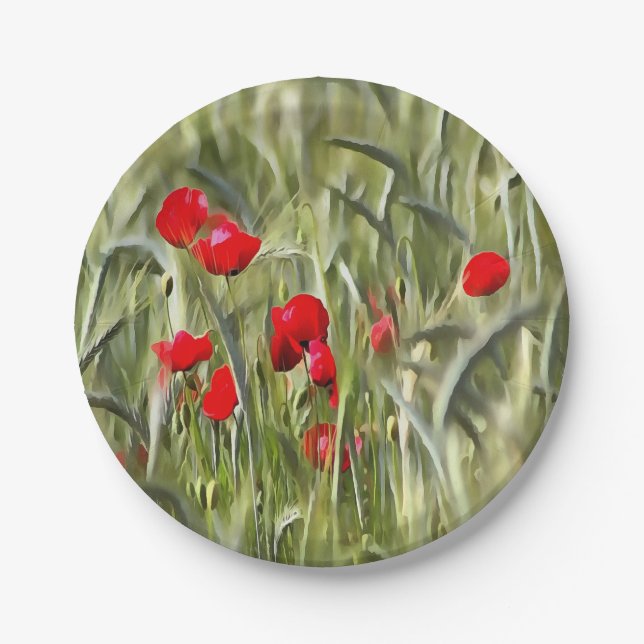 Plato De Papel Corn Poppies (Anverso)